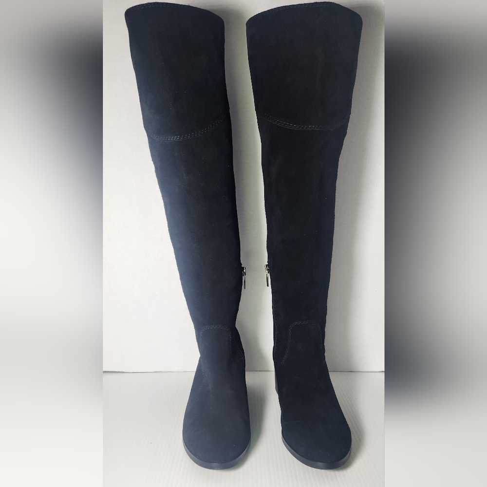Women's Black Suede Knee-High Boots 7.5